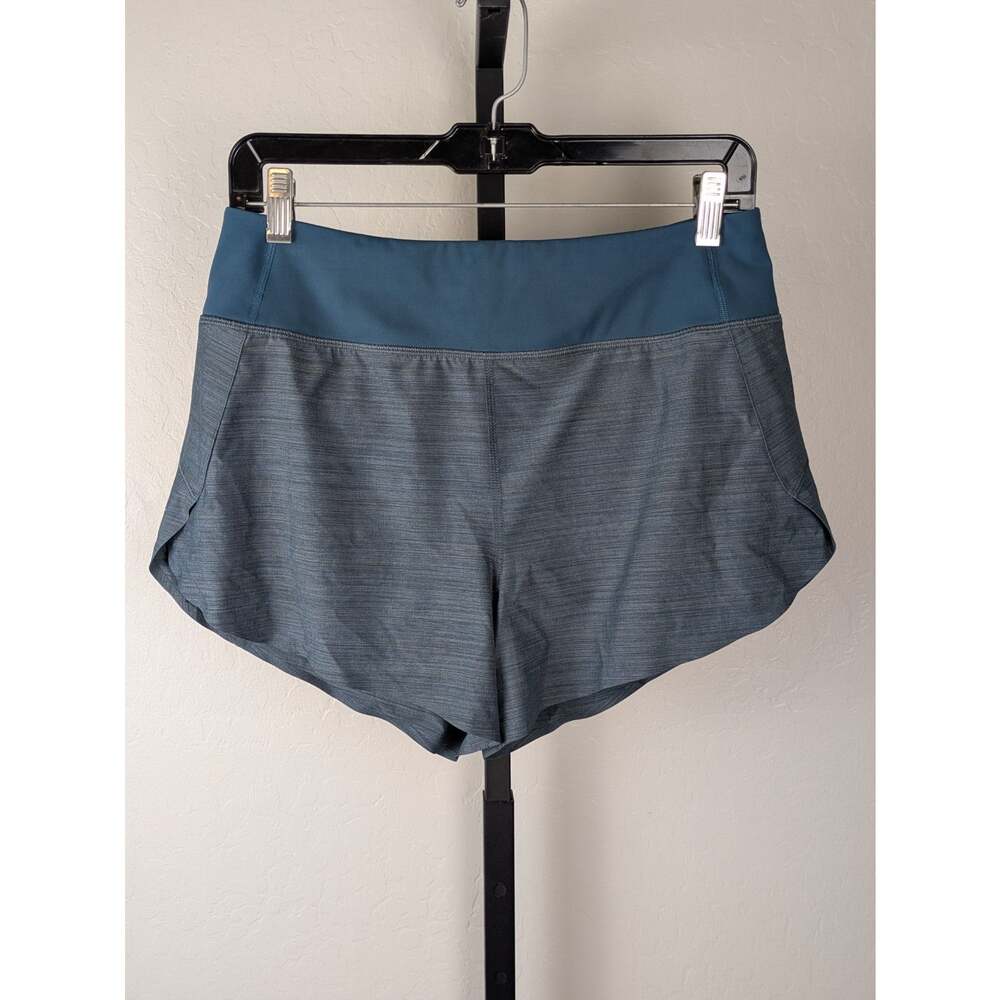 Athleta size Small Run With It Textured 3.5 Inch Shorts Teal Blue Green - Picture 2 of 7
